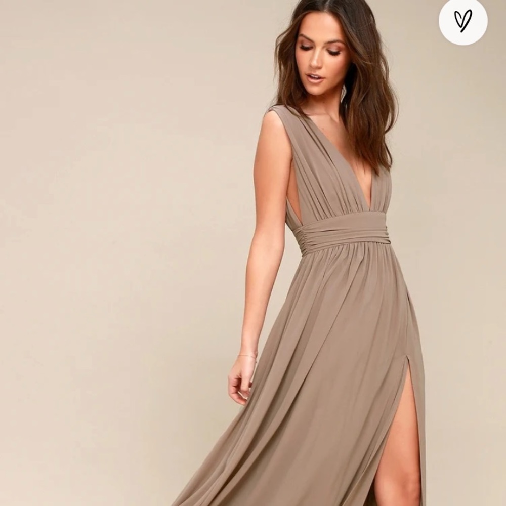 Heavenly Hues Taupe Maxi Dress - Lulus